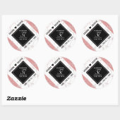 Elegant 37th Alabaster Wedding Jubileum Ronde Sticker (Vel)