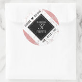 Elegant 37th Alabaster Wedding Jubileum Ronde Sticker (Tas)