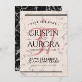Elegant 37th Alabaster Wedding Jubileum Save The Date (Voorkant / Achterkant)