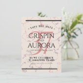 Elegant 37th Alabaster Wedding Jubileum Save The Date (Staand voorkant)