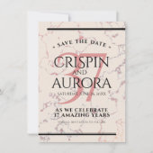 Elegant 37th Alabaster Wedding Jubileum Save The Date (Voorkant)