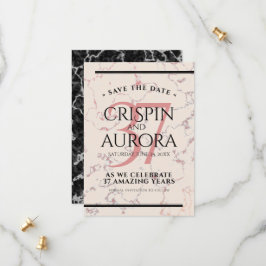 Elegant 37th Alabaster Wedding Jubileum Save The Date
