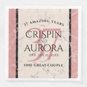 Elegant 37th Alabaster Wedding Jubileum Servet (Voorkant)