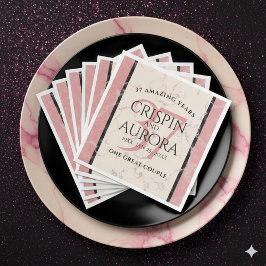 Elegant 37th Alabaster Wedding Jubileum Servet