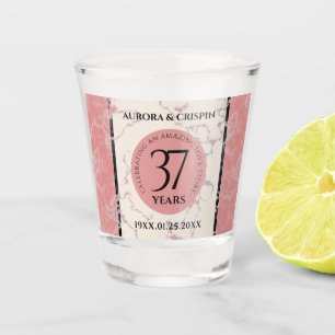 Elegant 37th Alabaster Wedding Jubileum Shot Glas