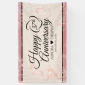 Elegant 37th Alabaster Wedding Jubileum Spandoek (Verticaal)