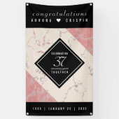 Elegant 37th Alabaster Wedding Jubileum Spandoek (Verticaal)