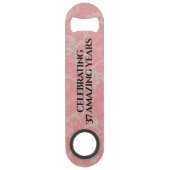 Elegant 37th Alabaster Wedding Jubileum Speed Flessenopener (Achterkant)