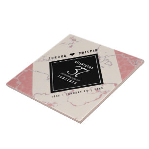 Elegant 37th Alabaster Wedding Jubileum Tegeltje