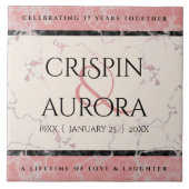 Elegant 37th Alabaster Wedding Jubileum Tegeltje (Voorkant)