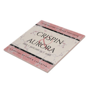 Elegant 37th Alabaster Wedding Jubileum Tegeltje