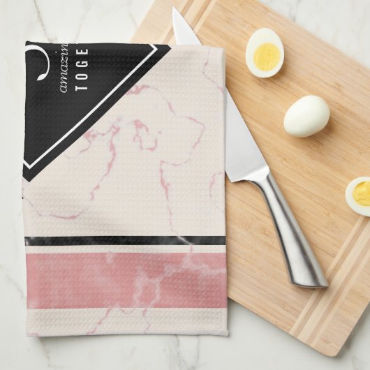 Elegant 37th Alabaster Wedding Jubileum Theedoek (Quarter Fold)