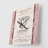 Elegant 37th Alabaster Wedding Jubileum Vierkante Klok (Hoek)