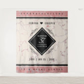 Elegant 37th Alabaster Wedding Jubileum Wandkleed (Voorkant)