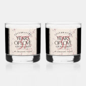 Elegant 37th Alabaster Wedding Jubileum Whisky Glas (Voorkant)