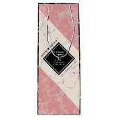 Elegant 37th Alabaster Wedding Jubileum Wijn Cadeautas (Voorkant)