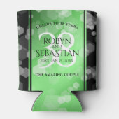 Elegant 38th Emerald Wedding Jubileum Blikjeskoeler (Achterkant)