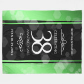 Elegant 38th Emerald Wedding Jubileum Fleece Deken (Voorkant (Horizontaal))