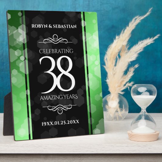 Elegant 38th Emerald Wedding Jubileum Fotoplaat (Zijkant)