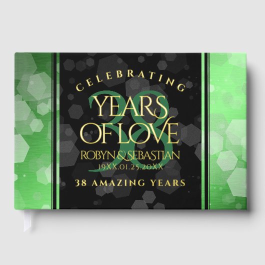 Elegant 38th Emerald Wedding Jubileum Gastenboek (Voorkant)