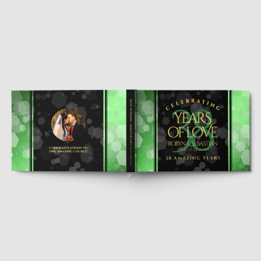 Elegant 38th Emerald Wedding Jubileum Gastenboek (Volledig)