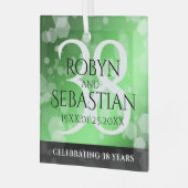 Elegant 38th Emerald Wedding Jubileum Glas Ornament (Voorkant links)