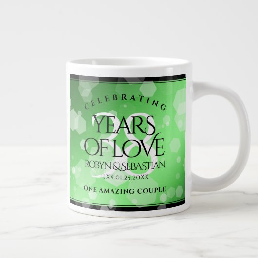 Elegant 38th Emerald Wedding Jubileum Grote Koffiekop (Rechts)