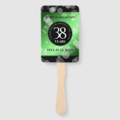 Elegant 38th Emerald Wedding Jubileum Handwaaier (Voorkant)