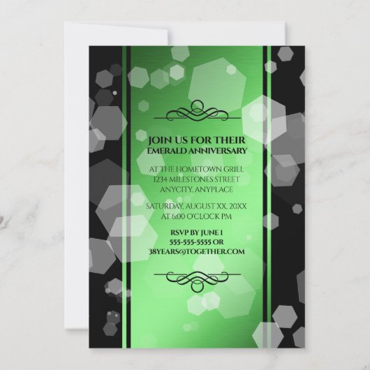 Elegant 38th Emerald Wedding Jubileum Kaart (Achterkant)