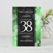 Elegant 38th Emerald Wedding Jubileum Kaart (Staand voorkant)