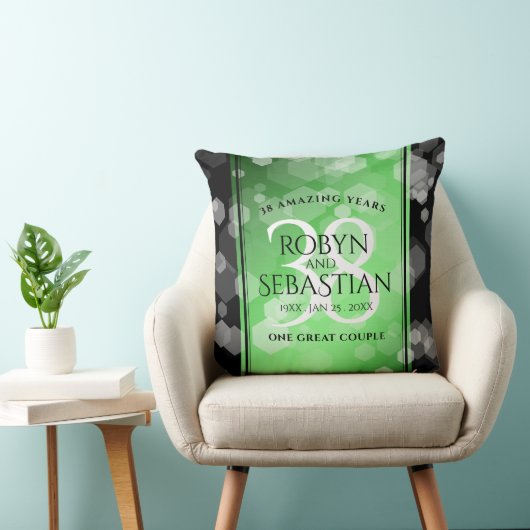 Elegant 38th Emerald Wedding Jubileum Kussen (Stoel)