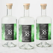 Elegant 38th Emerald Wedding Jubileum Likeurfles Etiket (Flessen)