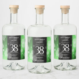 Elegant 38th Emerald Wedding Jubileum Likeurfles Etiket