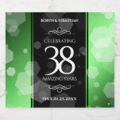 Elegant 38th Emerald Wedding Jubileum Likeurfles Etiket (Enkel label)