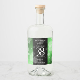 Elegant 38th Emerald Wedding Jubileum Likeurfles Etiket