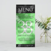 Elegant 38th Emerald Wedding Jubileum Menu (Staand voorkant)