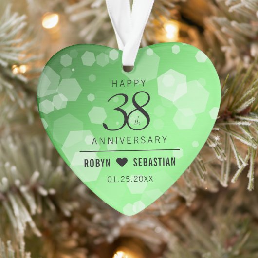 Elegant 38th Emerald Wedding Jubileum Ornament (Boom)