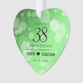 Elegant 38th Emerald Wedding Jubileum Ornament (voorkant)