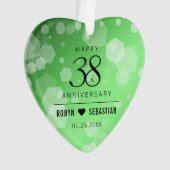 Elegant 38th Emerald Wedding Jubileum Ornament (voorkant)