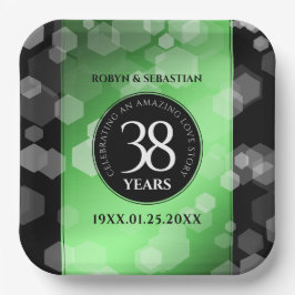Elegant 38th Emerald Wedding Jubileum Papieren Bordje