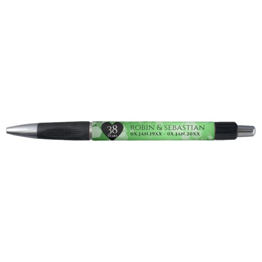 Elegant 38th Emerald Wedding Jubileum Pen (Voorkant)