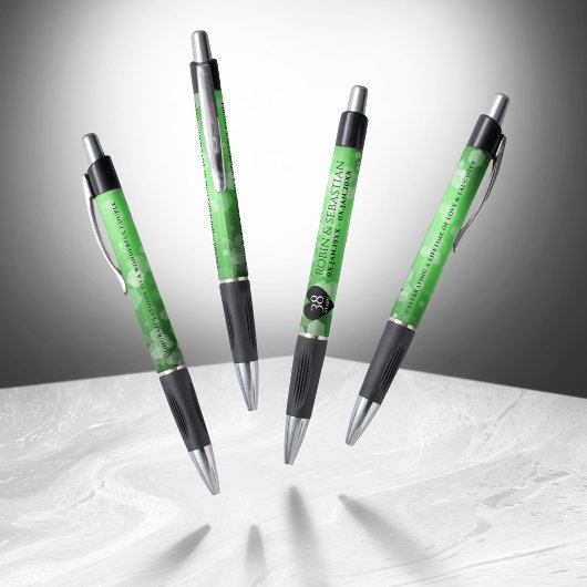 Elegant 38th Emerald Wedding Jubileum Pen