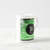 Elegant 38th Emerald Wedding Jubileum Porselein Kop (Voorkant rechts)