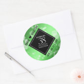 Elegant 38th Emerald Wedding Jubileum Ronde Sticker (Envelop)