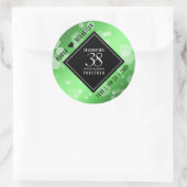 Elegant 38th Emerald Wedding Jubileum Ronde Sticker (Tas)