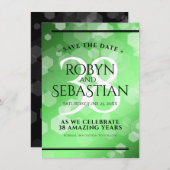 Elegant 38th Emerald Wedding Jubileum Save The Date (Voorkant / Achterkant)