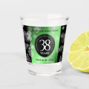 Elegant 38th Emerald Wedding Jubileum Shot Glas