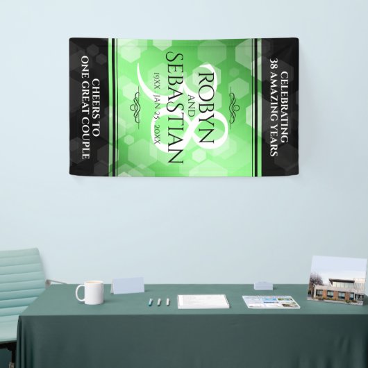 Elegant 38th Emerald Wedding Jubileum Spandoek (Beurs)