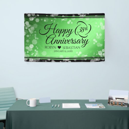 Elegant 38th Emerald Wedding Jubileum Spandoek (Beurs)