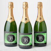 Elegant 38th Emerald Wedding Jubileum Sparkling Wijnetiket (Flessen)